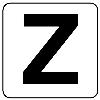 100x100mm ｱﾙﾌｧﾍﾞｯﾄ表示ｽﾃｯｶｰ[Ｚ](1枚)