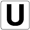 150x150mm ｱﾙﾌｧﾍﾞｯﾄ表示ｽﾃｯｶｰ[Ｕ](1枚)