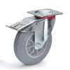 200mm キャスター(自在金具/ｺﾞﾑﾀｲﾔ/ﾌﾞﾚｰｷ付